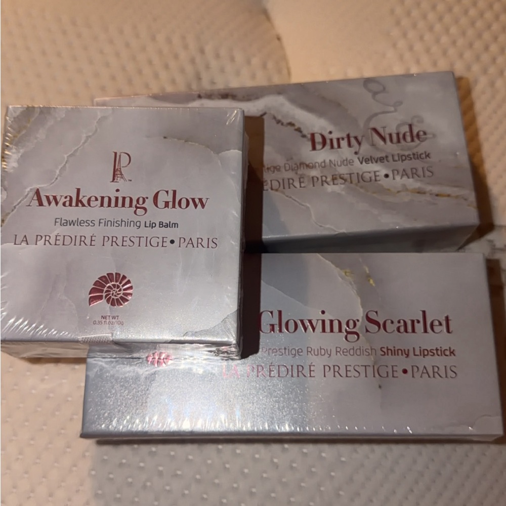 Lip Balm & Lipstick Set - Awakening Glow, Dirty Nude, Glowing Scarlet